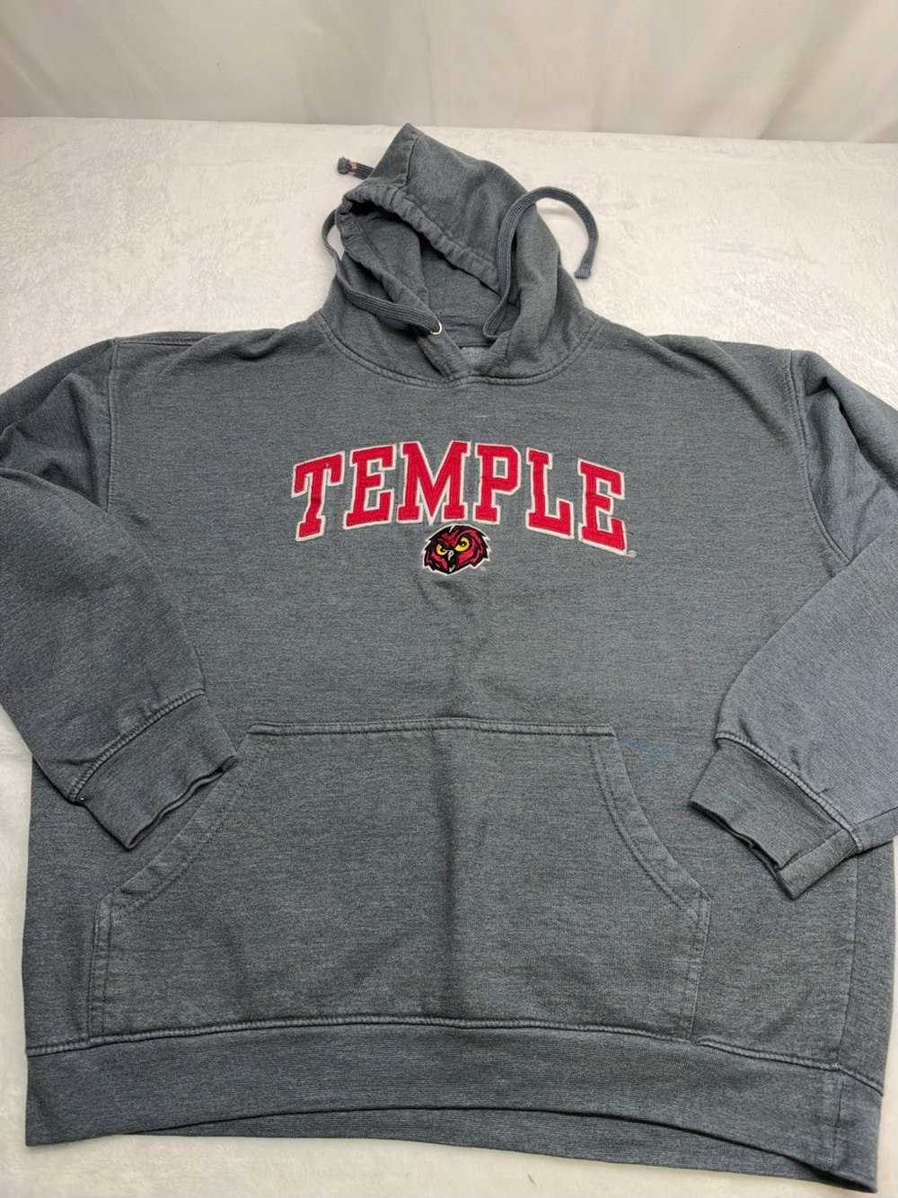 Temple University College Gray Hoodie Sweatshirt Size Xl